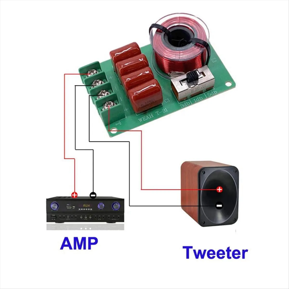 AA77 NEW  2PCS Pure High-Frequency Crossover Adjustable Home Theater Car Speaker Crossover