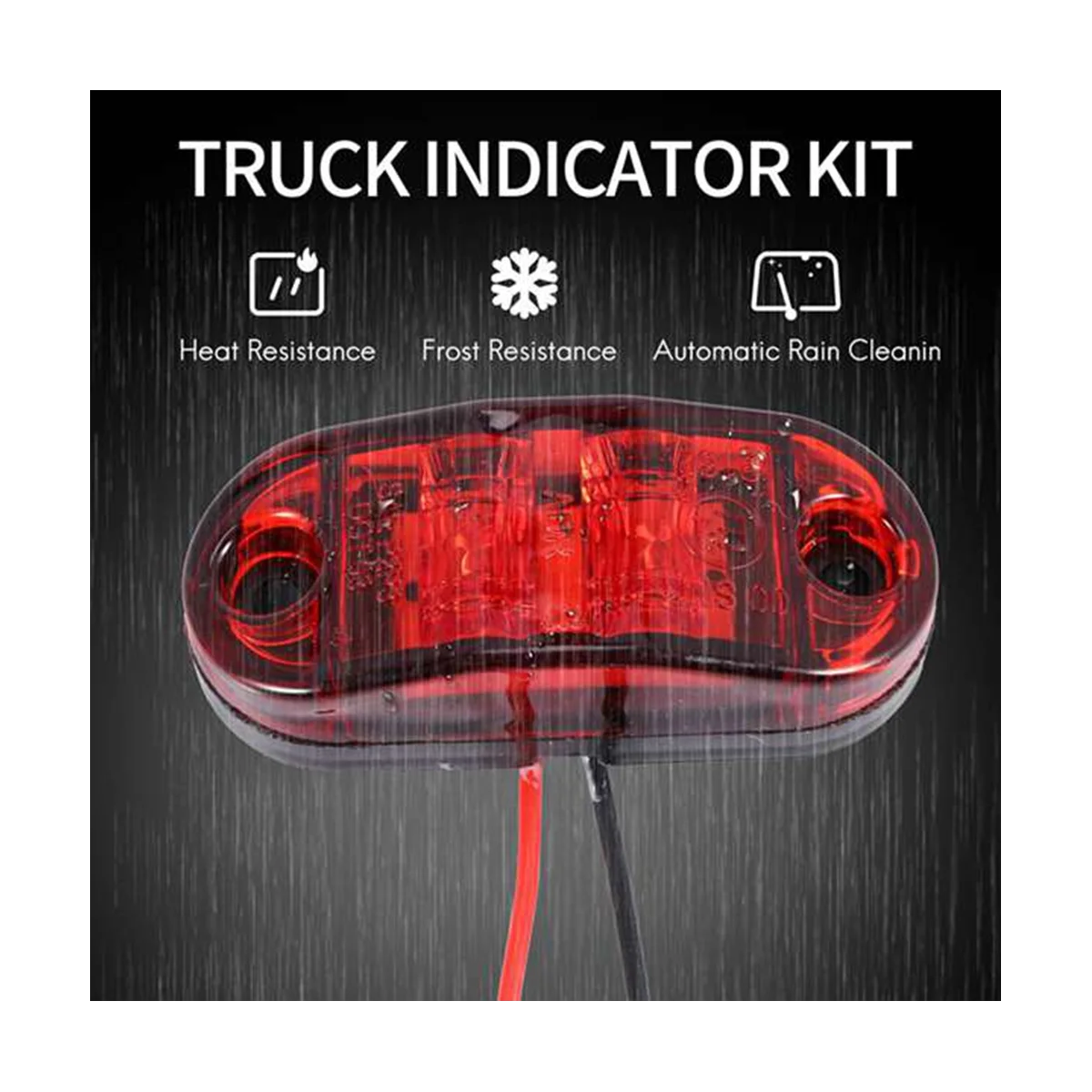 Amber Red 2.5 inch Oval LED Trailer Truck Clearance Light Side Marker Light 20PCS, Waterproof Marker Indicators Light