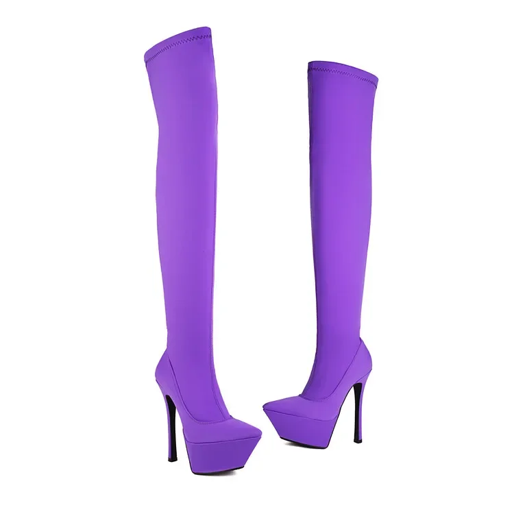 Big Size  Stiletto boots  thigh high boots knee high boots over the knee boots women ladies boots	shoes woman winter boots women