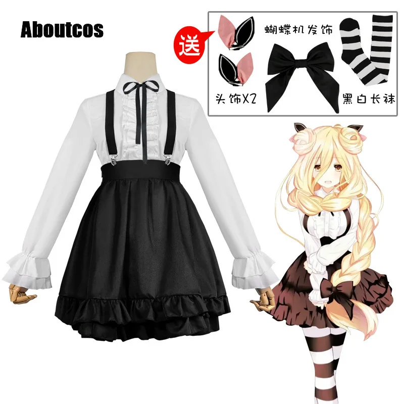 

Aboutcos Anime Date A Live Hoshimiya Mukuro Cosplay Costume Zodiac Tenth Elf Cute Princess Dress And Headwear Socks Accessories