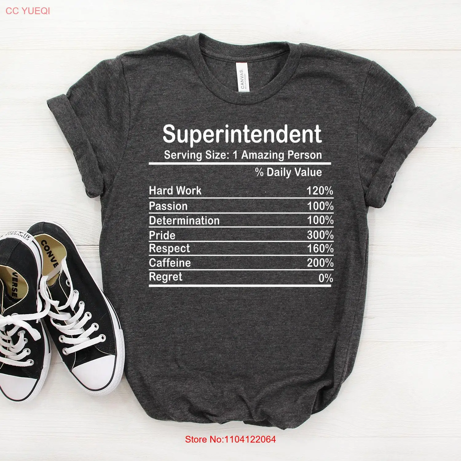 

Персонализированная футболка Superintendent Nutrition Facts с длинными или короткими рукавами