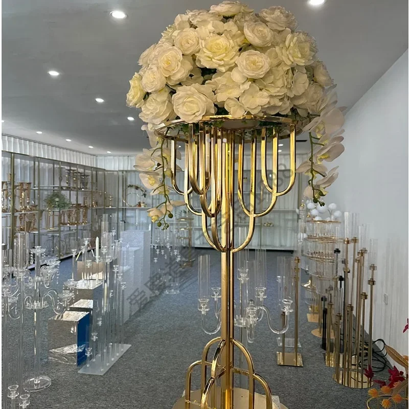 Bulk Pack Wedding Decor Gold Metal Flower Stands Vases Arch Tree Centerpieces Modern Tabletop Accessories 2/5/6/10pcs