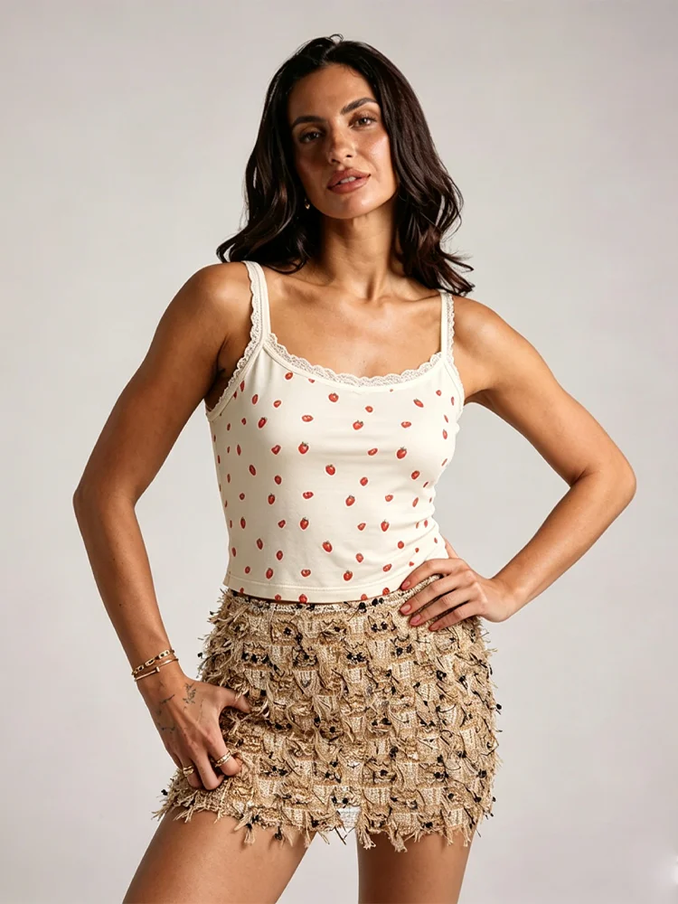 Nibber Stricken Quaste Hüfte Röcke Frauen Mode Getäfelten Hohe Taille Patchwork A-line Mini Kleid Mädchen Klassische Straße Trend Böden