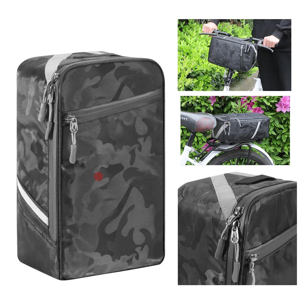 

6L Bike Backseat Bag Large Capacity Multi-Pocket Storage Pouch For Bicycle Seat Rack Handlebar Mounted Container Multifunctional