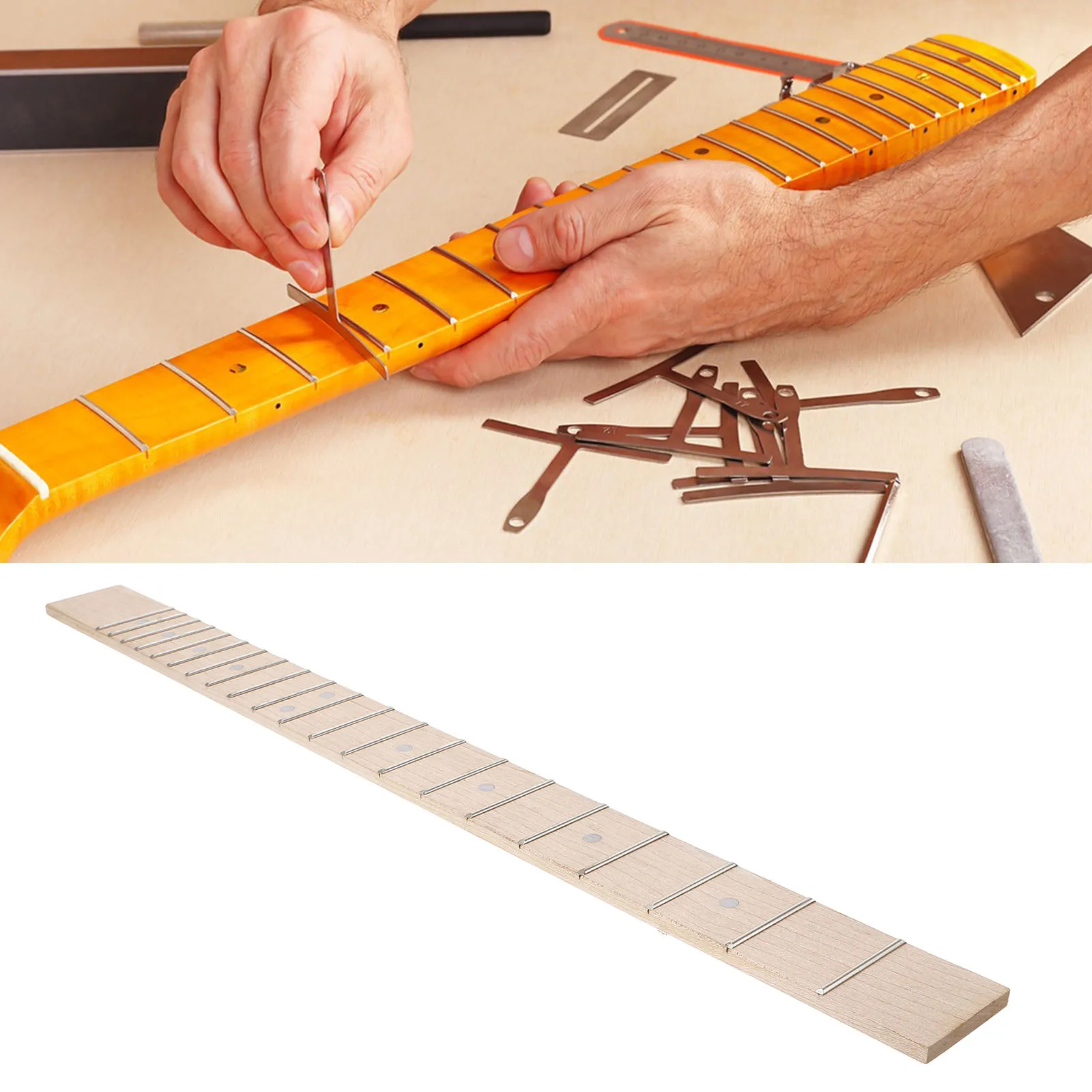 

Electric Guitar Fingerboard Maplewood Sturdy Texture Dot Fret Markers Suitable for Various Styles Guitar Replacement Parts