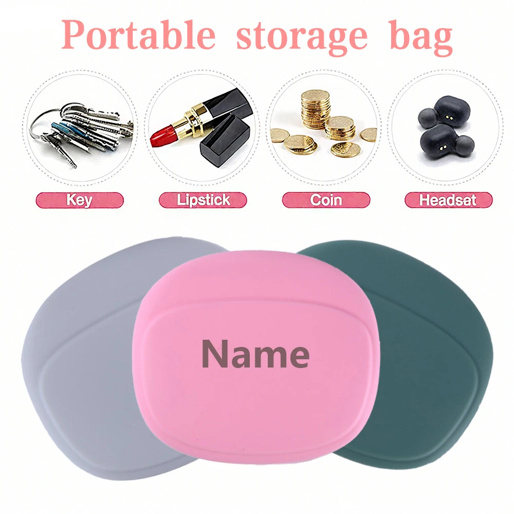 Free Name Printing Silicone Storage Bag Waterproof Zipper Closure Storage Bag Mom Bag Daily Toiletries Cosmetics Storage Bag