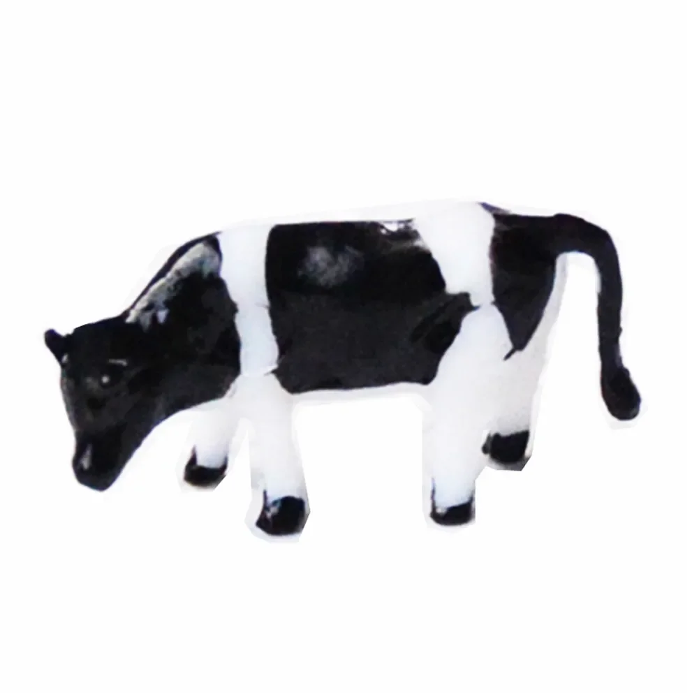 1:87 Scale HO/OO Gauge 00 Cows Model Railway Black White Cow Model Train Artificial Miniature Railroad Decoration Landscape Toys