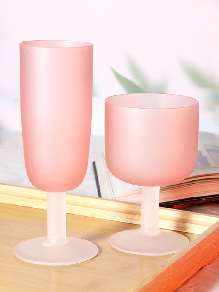 

Colored Frosted Wine Glasses, Creative Wedding Goblet, Party Glass Cup, Home Decoration Accessories, Lead-free, Europe