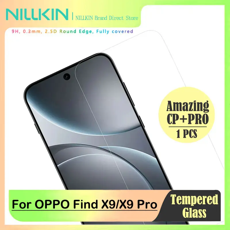 

For OPPO Find X9/X9 Pro, NILLKIN Amazing H+PRO Film, Nanometer Oleophobic Coating, 2.5D Edging Craft, Bubble-Free Installation
