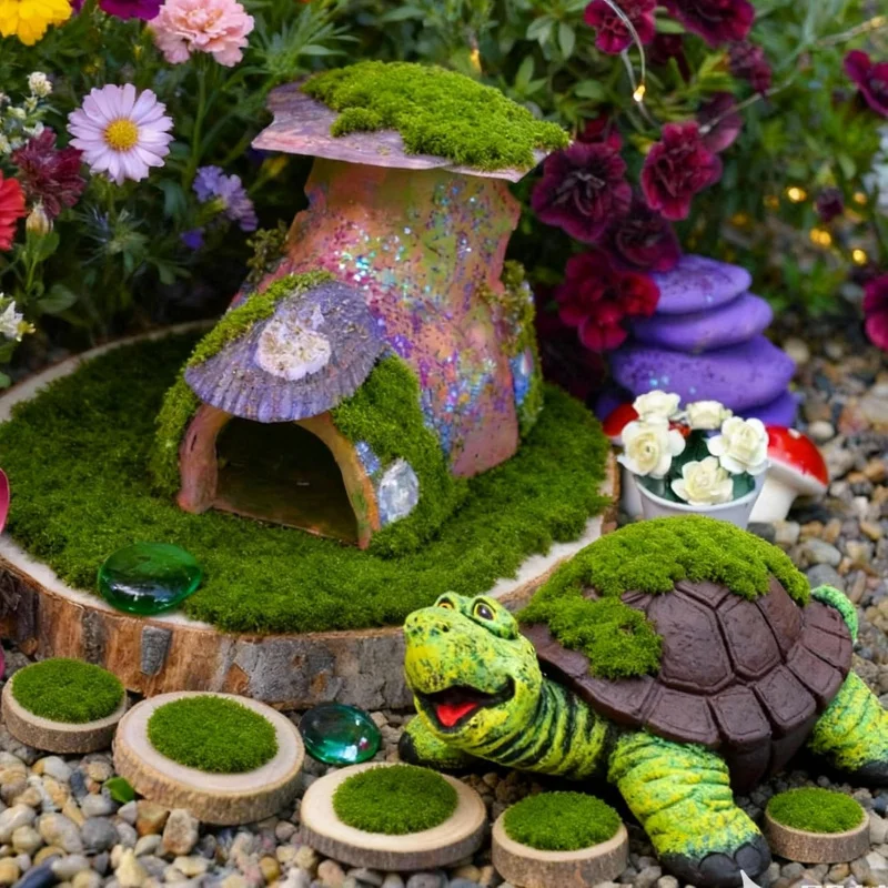 Artificial Fake Moss For Crafts Floral DIY Projects, Decorative Moss For Indoor Plants, Fairy Garden Decor Wedding Centerpieces - view 3