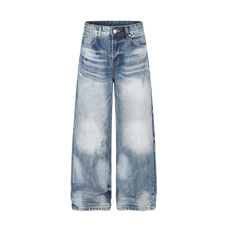 LUZHEN 2026 New Vintage Style Gradient Washed Straight Casual Jeans Men's Fashion Handsome High Quality Male Denim Pants JY8971