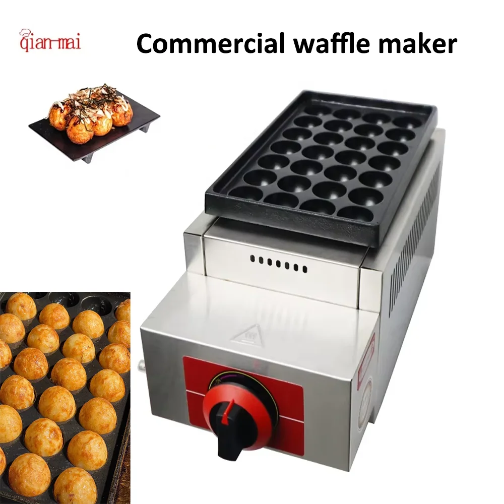 

Commercial non stick gas octopus waffle maker, bread maker, non stick PTFE coating, supporting customization