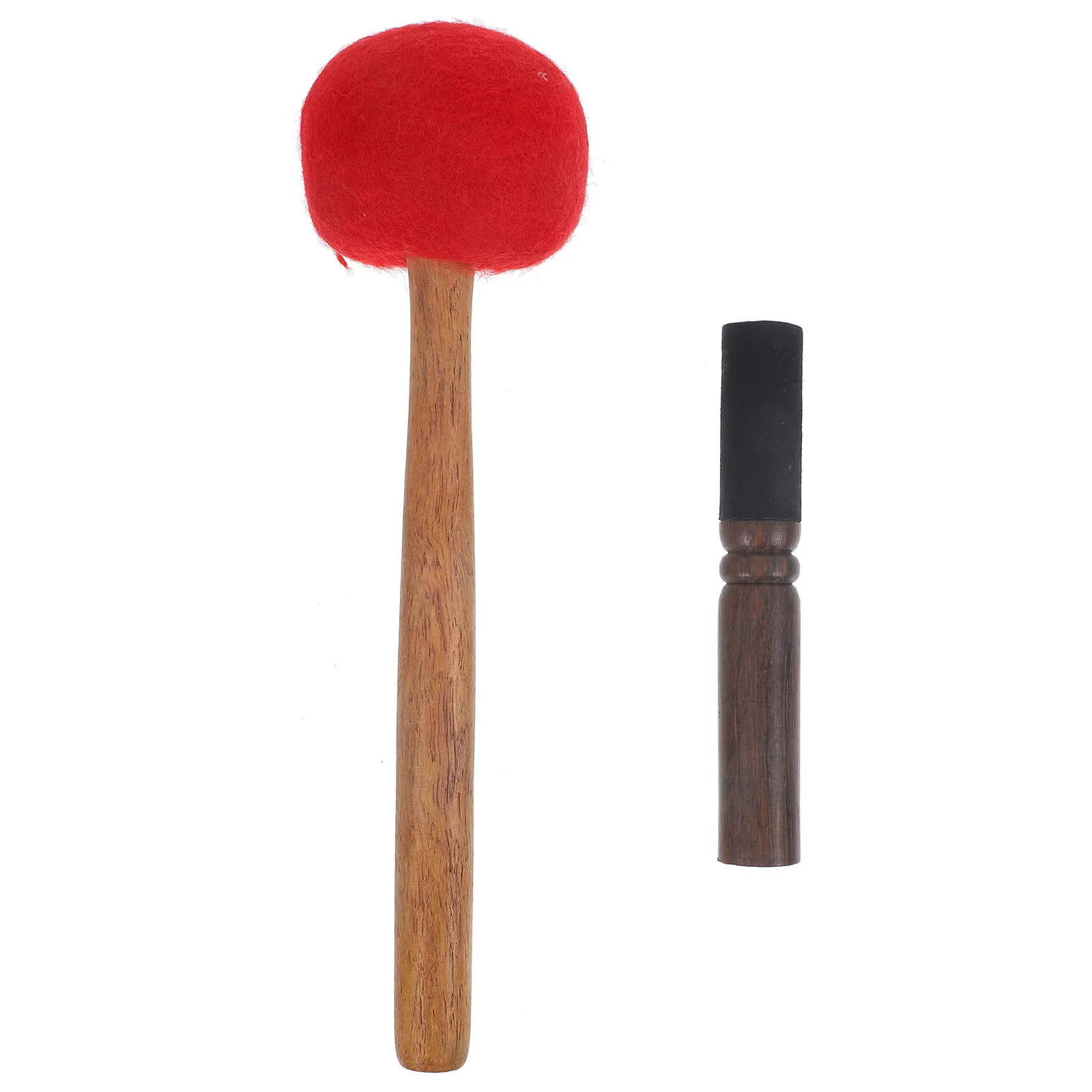 

2 Pcs Buddha Music Bowl Accessories Large Singing Sound Accessory Tibetan Stick Wooden Mallet for Crystal