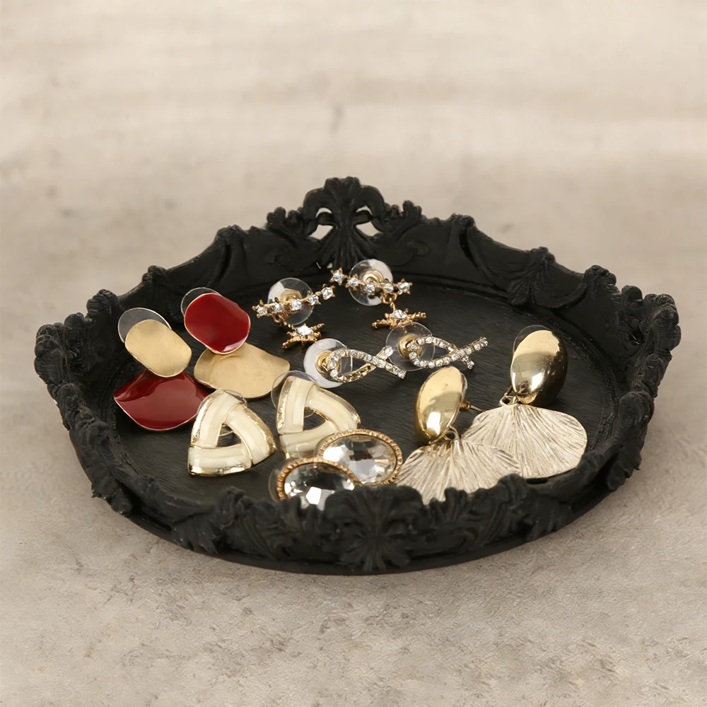 Grenzüberschreitendes Schmuck-Aufbewahrungstablett mit dunklem Gothic-Muster für Retro-Schminktisch im personalisierten Stil, Desktop-Dekoration und Aufbewahrung S