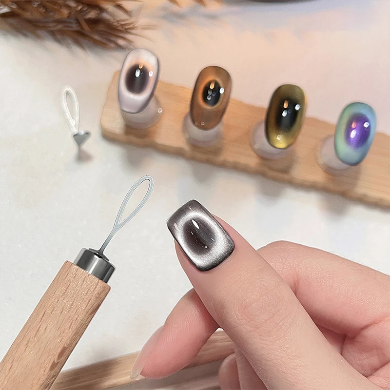 NUEVO Herramienta Magnética para Diseño de Uñas Ojo de Gato Negro, Herramienta Auxiliar Magnética en Forma de Oliva para Ojo de Gato Hueco, Manicura DIY para Salón