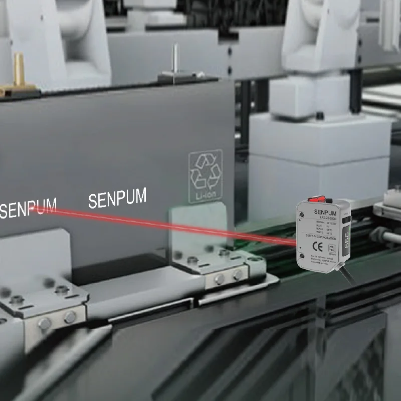 Senpum مستشعر الليزر كشف وجود BGS CMOS نوع المثلث 12 فولت مستشعر الليزر الكهروضوئي لـ Keyence LR-ZB250AN
