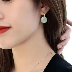SUNSLL New Ancient Style Green Jade Bead Drop Earrings Temperament Ear Buckle For Women Girls Banquet Party Jewelry Gifts