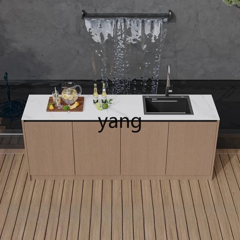 lmm1  Outdoor Slate Operating Table Courtyard Pool Integrated Basin Garden Villa Company Tea Bar