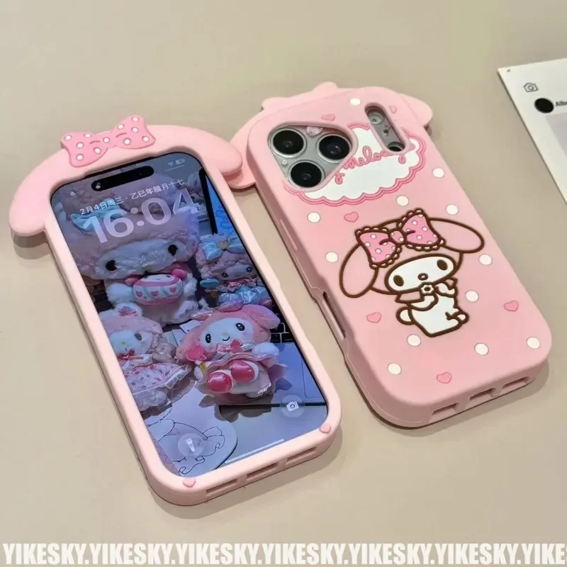 Lovely 3D Bowknot My Sweet Piano Case for iPhone 17 Pro 16 Pro Max 15 14 13 Fashion Sanrio Silicone Shockproof Protective Cover
