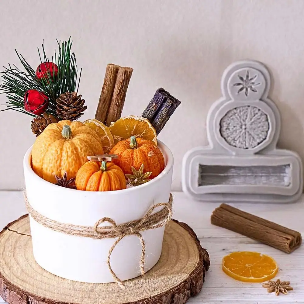 Lemon Design 3D Silicone Mold Cinnamon Shape Star Anise Pattern Christmas Mold Reusable Nuts Texture Cupcake Mold DIY Crafting