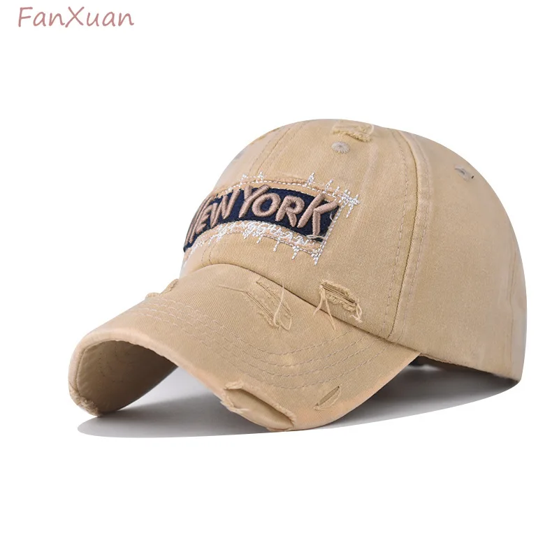 fashion baseball cap letters embroidered distressed washed cotton faded vintage spring summer cap sun hats unisex