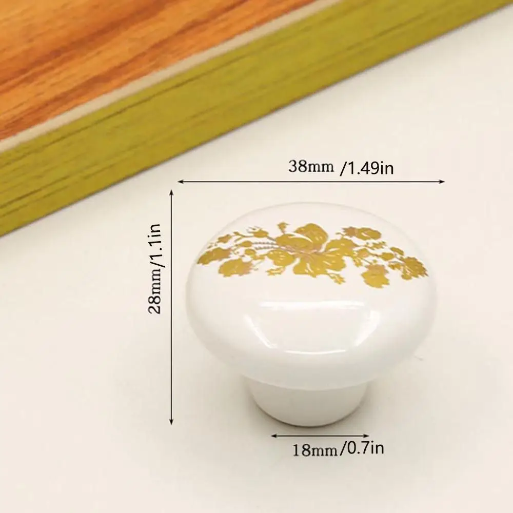 مقبض كابينة سيراميك صغير بفتحة واحدة على الطراز الأوروبي مقابض سحب باب عتيقة مقابض أدراج مستديرة للمطبخ