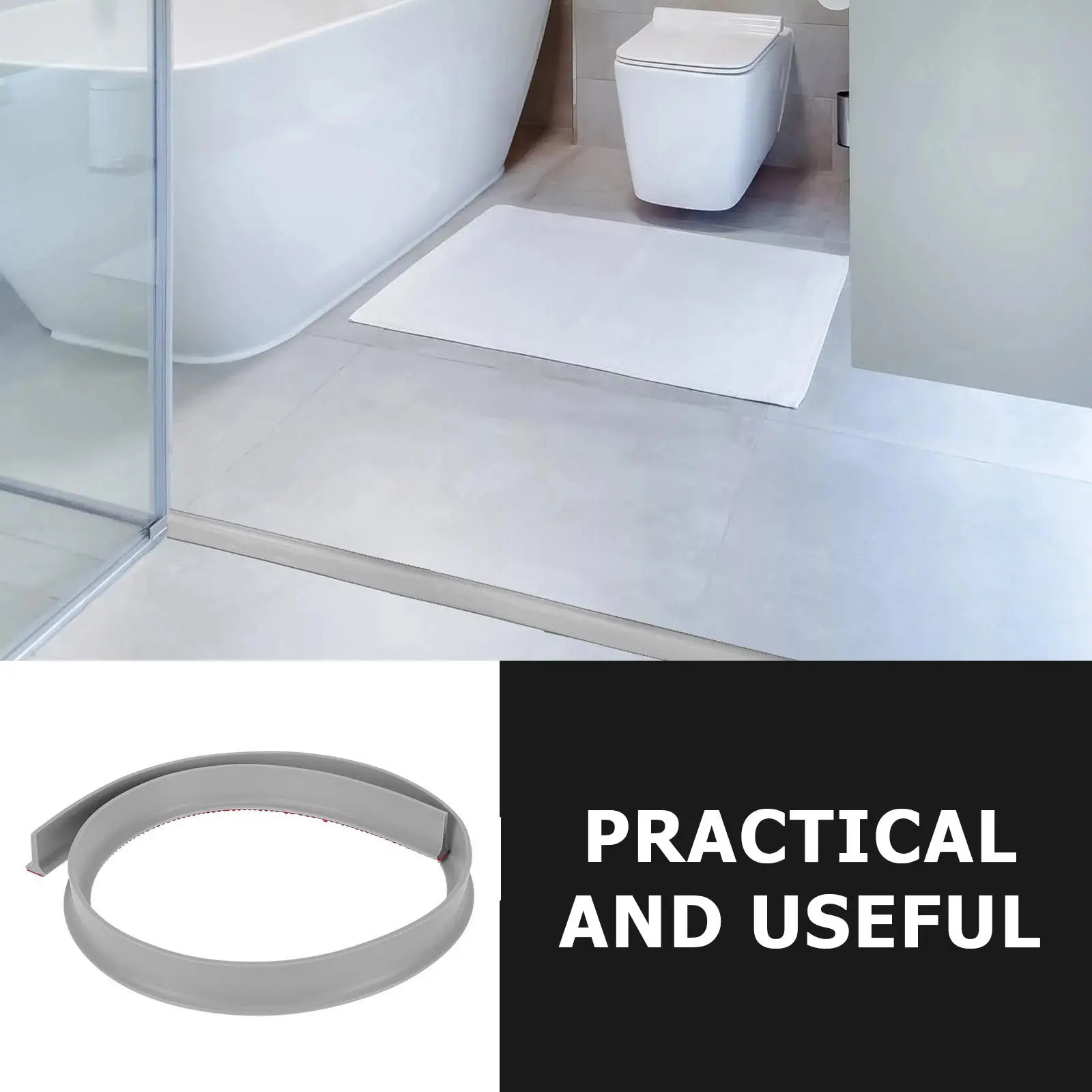 1Pcs Premium Flexible Waterproof Caulk Strip Self-Adhesive Bendable Water Retaining Baffle for Bathroom Shower Room Toilet