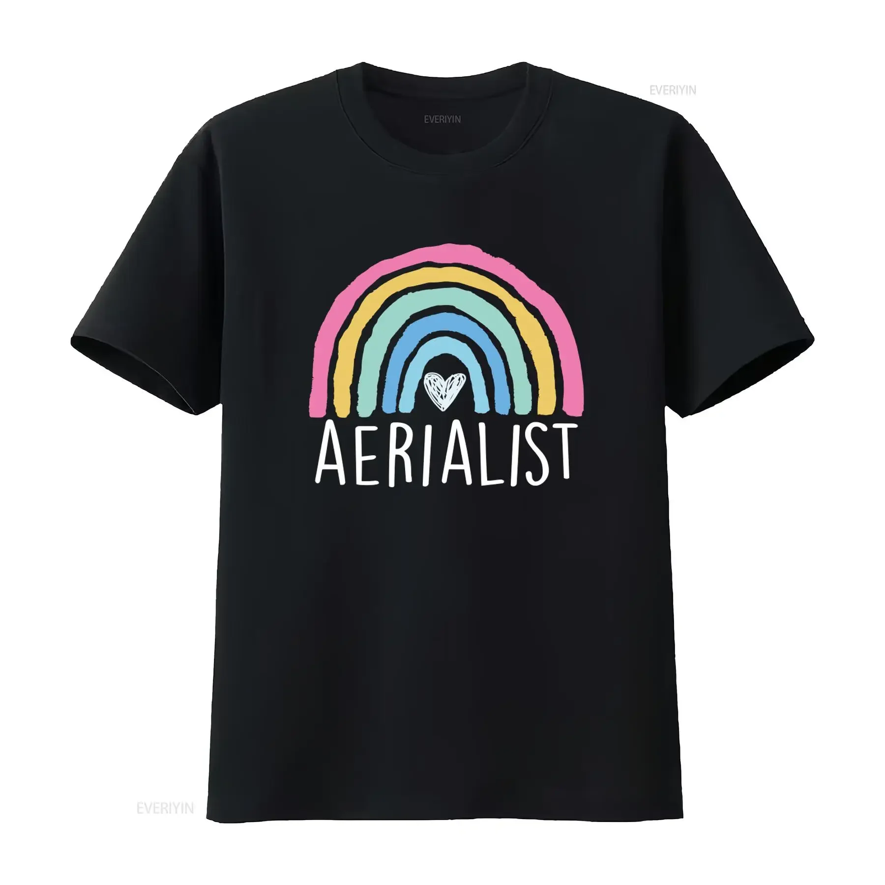 Aerialist T Shirt Colorful Rainbow Heart Print Perfect for Circus Acrobatic Aerial Silks Trapeze Art Enthusiasts vintage