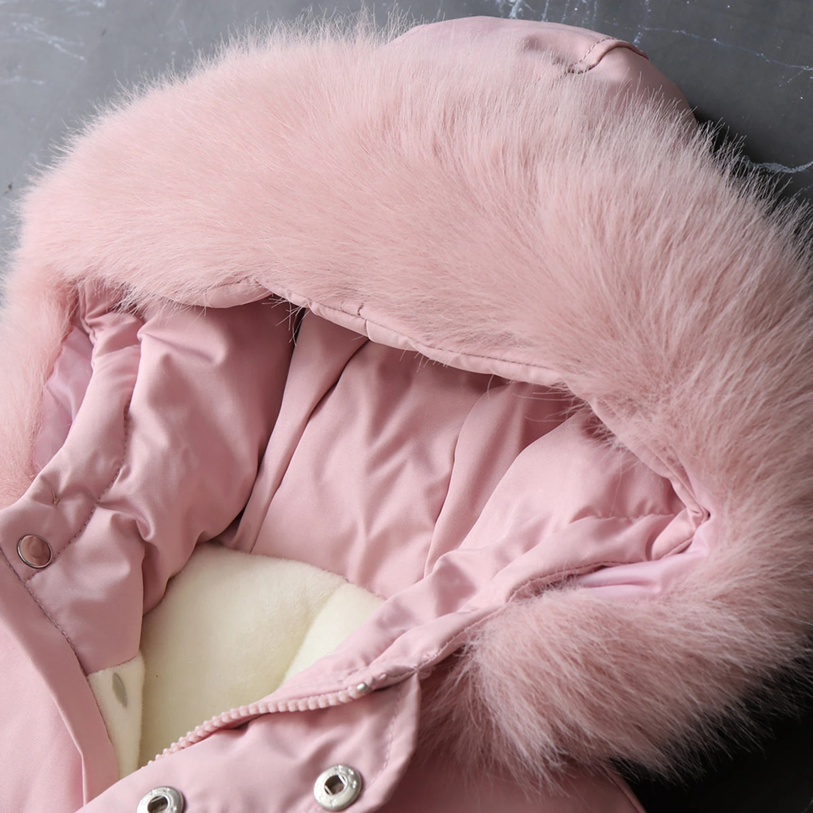 Baby Boys Girls Down Snowsuit,Toddlers Winter Romper,Children's Windproof Jumpsuit,Fur Hood Down Jacket,Kids Warm Skiing Overall
