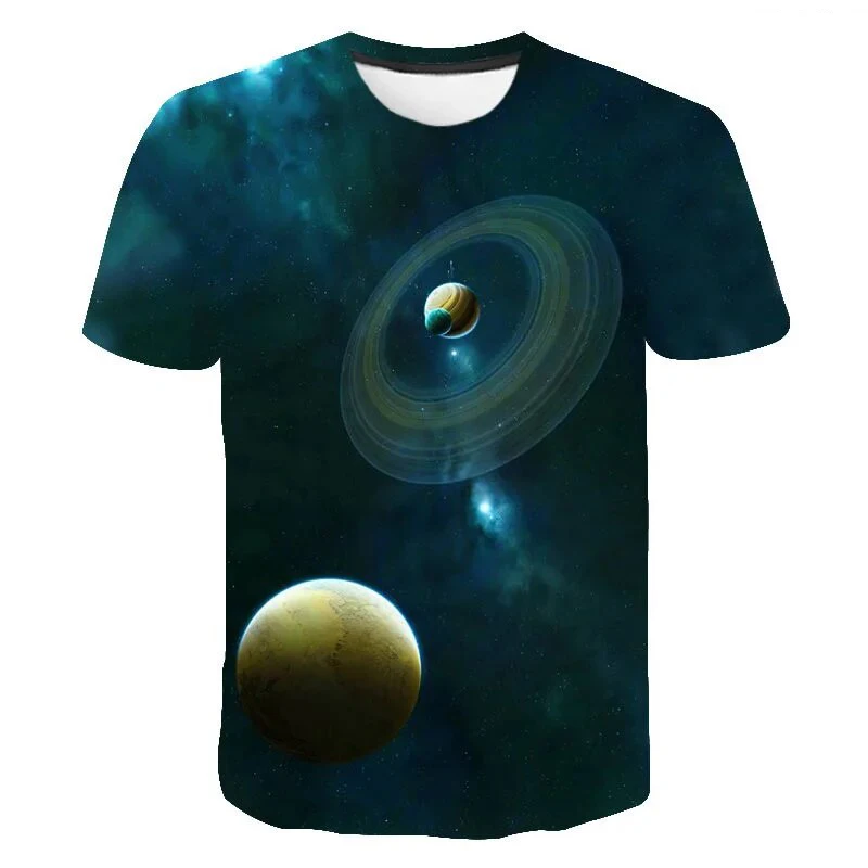 Summer Universe Space Galaxy 3D Print T-Shirts Streetwear Men Women Fashion Short Sleeve T Shirt O-Neck Kids Tees Tops Clothing