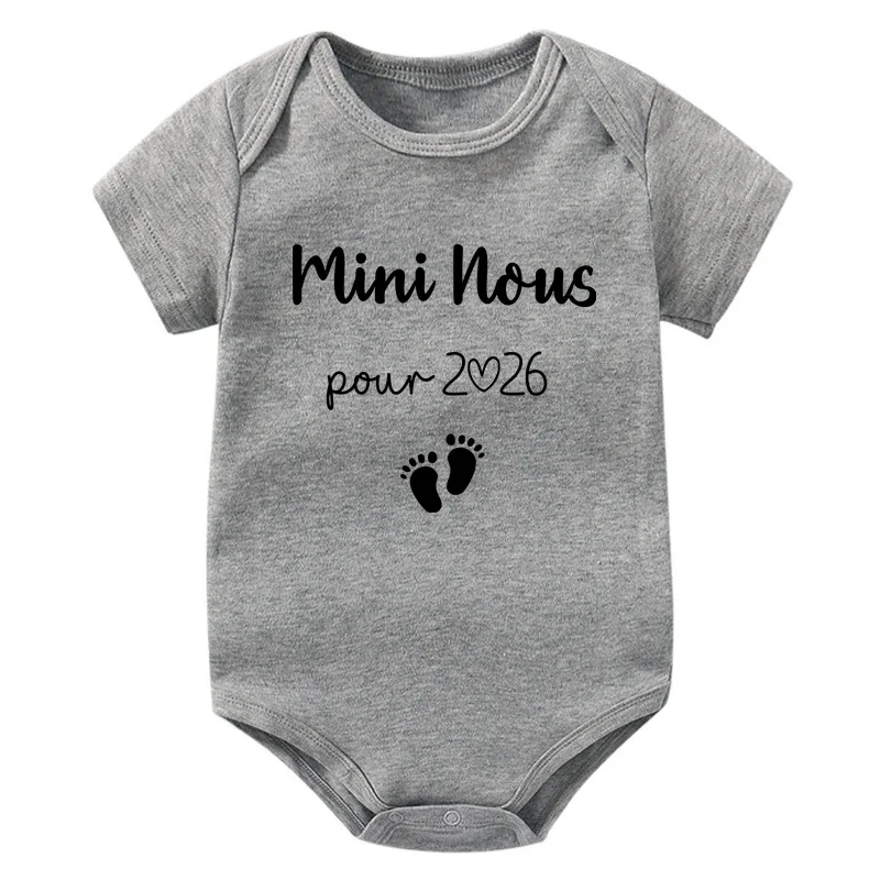 Mini Nous in 2026 مطبوعة رومبير للأطفال القطن إعلان الحمل الملابس الوليد قصيرة الأكمام ارتداءها طفل بذلة #4