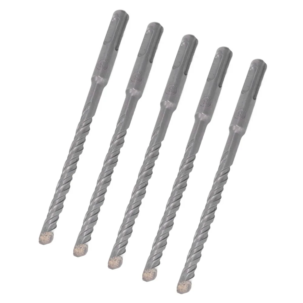 5pcs Carbide Tip Rotary Hammer Drill Bits Self Centering 2 Flute Design Concrete Drill Bits 160mm Length 5/32 Inch Diameter