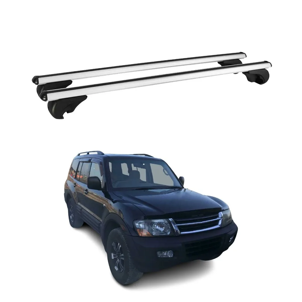 

For Mitsubishi Montero 1999-2006 Lockable Roof Rack Cross Bars Gray