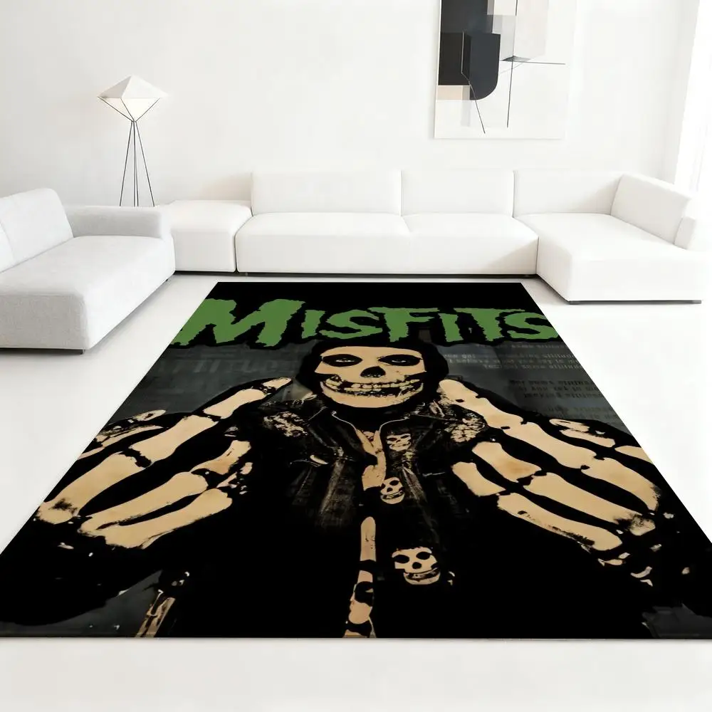 

Heavy Rock Band-M-Misfits Floor Mat Soft Thickened Absorbent Non-Slip Bedroom Living Room Door Mat Home Decor Flannel Rugs