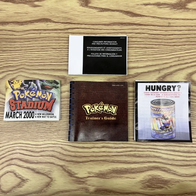 Pokemon Blue GBC Game in Box for 16 Bit Video Game Cartridge Trainers Guide with Manuals High Quality Shell Fan Made