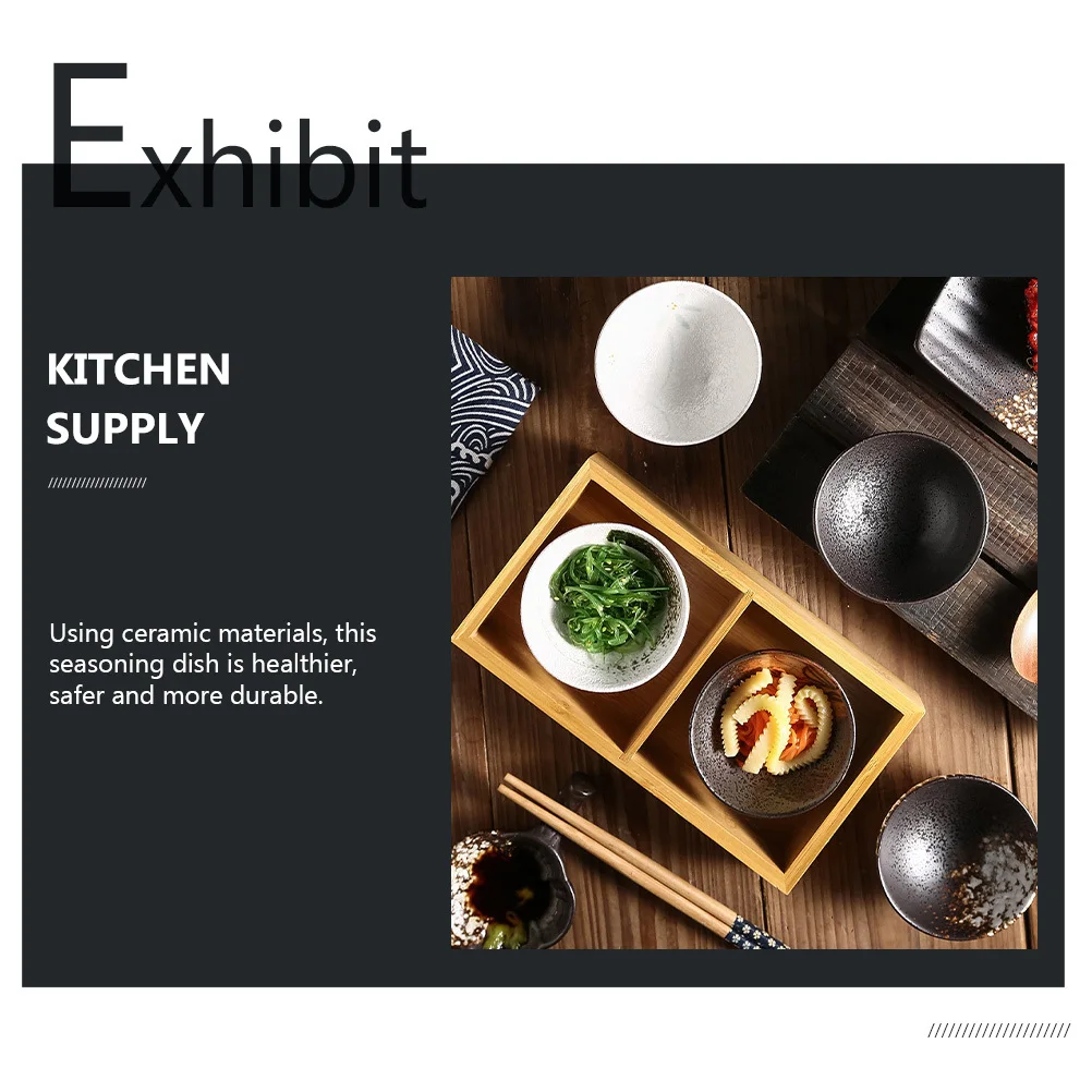 

4Pcs Seasoning Dish Sushi Plate Ceramic Sauce Bowl for Kitchen Dining Table Condiment Storage Appetizer Serving Small Food Dish