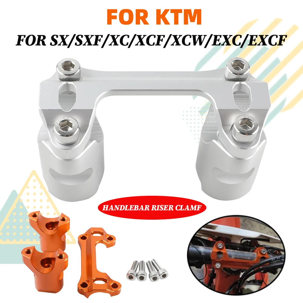 

For KTM XC SX XCF SXF EXC EXCF XCW XCWF XW-F 125-500 2023 2024 Handlebar Riser Clamp Mount Base Heightening Damping Stabilizer