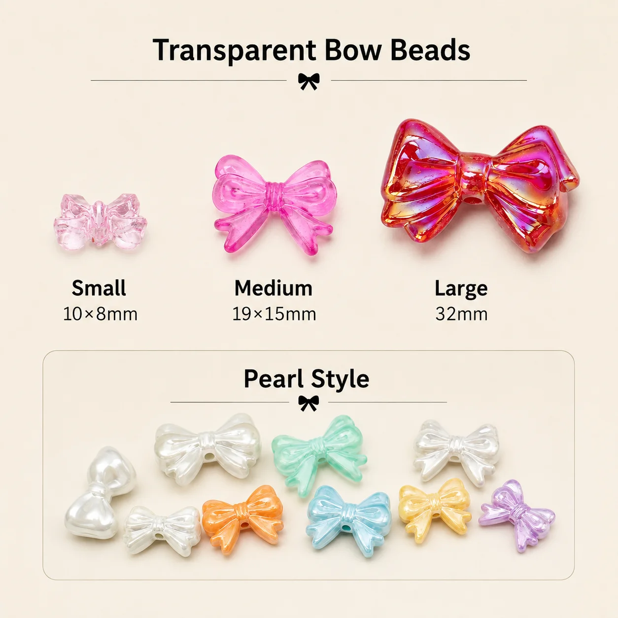 5/30/50Pcs Bow Beads AB Colorful Plated Bowknot Spacer Beads For DIY Jewelry Making Bracelet Necklace Phone Chain Accessories