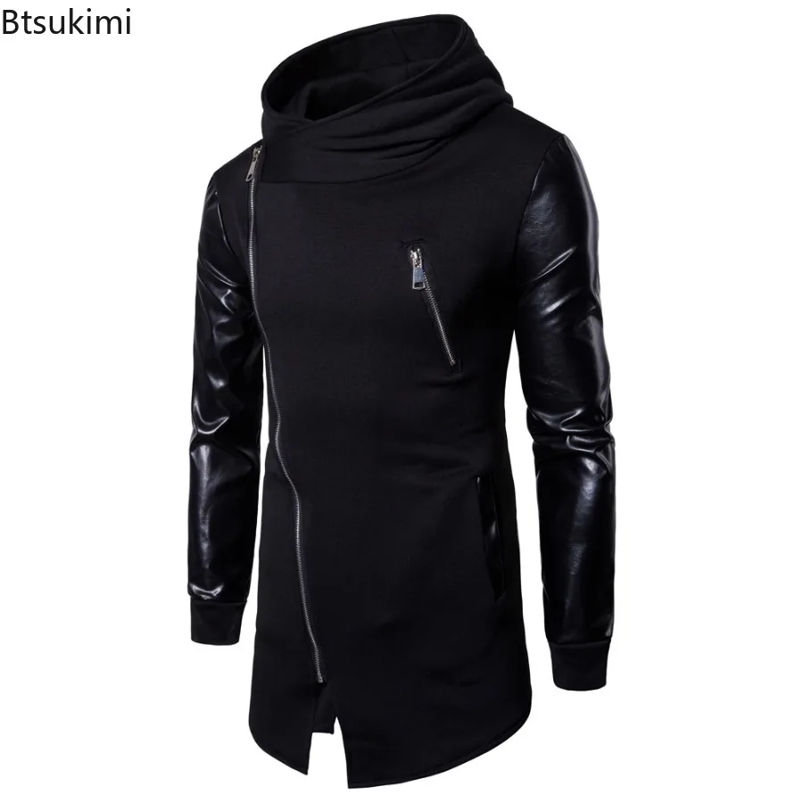 

2025 Men's Spring Autumn Long Hoodies Solid Casual Cardigan Sweatshirt Male Solid Color Slim Fit Zipper Popular Coats M-2XL Size