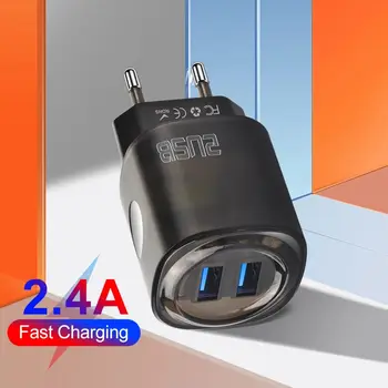 2.4A çift USB hızlı şarj cep telefonu ab/abd/İngiltere tak duvar adaptörü şarj seyahat şarj Samsung Huawei Xiaomi