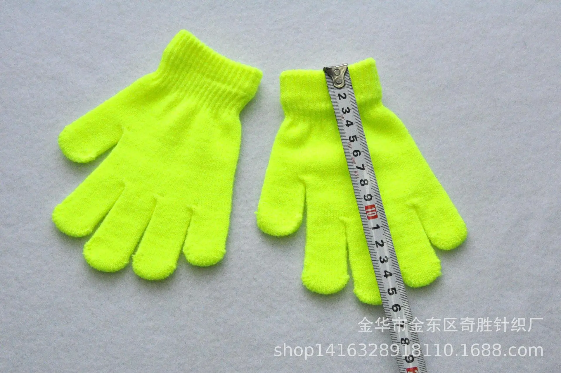 Winter 4-11 Year Old Children's Writing Cold-proof Warm Gloves Solid Color Knitted Wool Acrylic Full-finger Split-finger Gloves