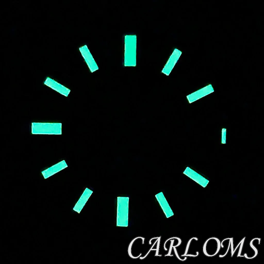 TOP 28.5mm NH35 NH35A 4R35 Silver Blue Black Green Lake Blue Sterile Luminous Watch Dial At 3 And 3.8 O'clock Crown
