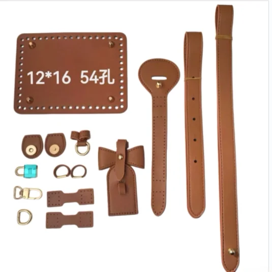 Black Leather Bag Strap Accessories Set Bucket Bag Shoulder Strap Parts And Accessories DIY Old Flower Bag Buckle Hardware