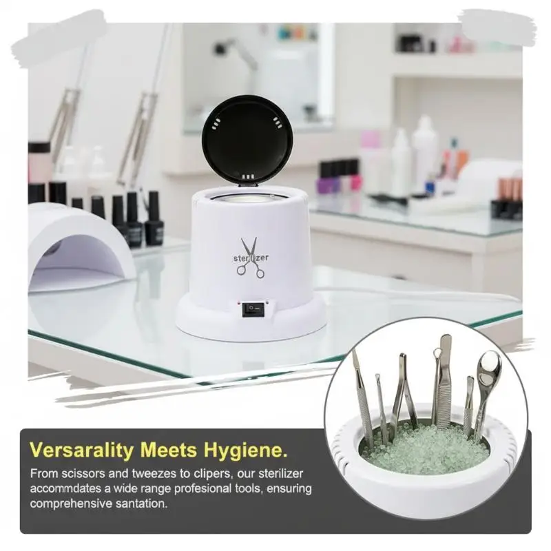 

Nail Tool Sterilizer 1pcs Electric High Temperature Cleaner Pot Quick Disinfection Machine Ideal for Salon and Home