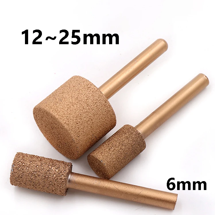 

12mm 14mm 16mm 18mm 20mm 25mm Diamond Coated Cylinder Grinding Head 6mm Shank Brazed Diamond Burr Polish Bit Jade Carving Tools