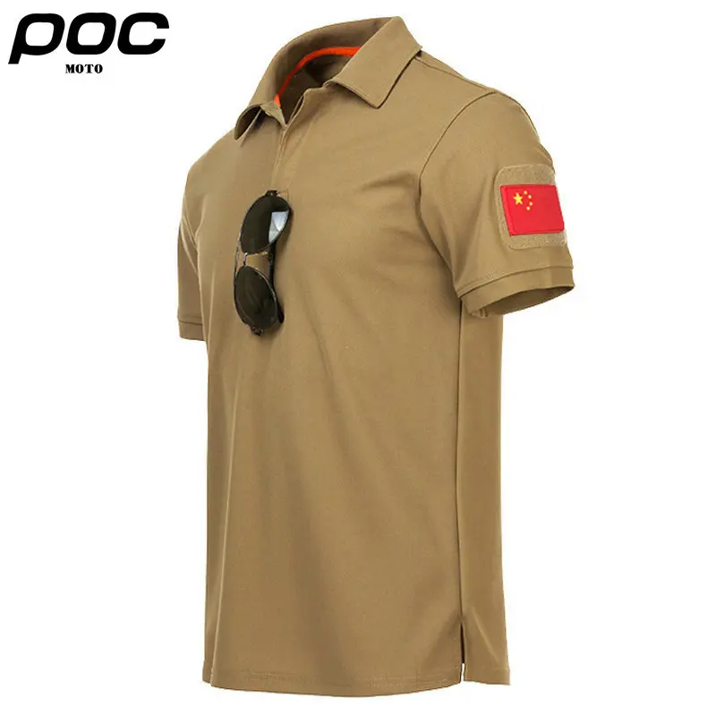 

2023 Moto POC Mountain Bike Men's T-Shirt Outdoor Sport Quick Dry Lapel Short Sleeve Shirt Summer Bicycle ClothingCasual Tops