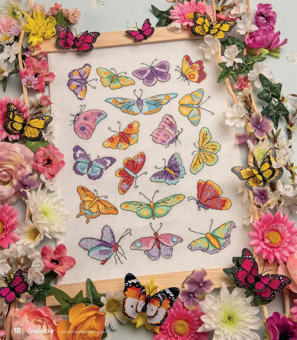 Colorful Butterfly 32-43 embroidery kits, cross stitch kits,cotton frabric DIY homefun  embroidery  Shop8