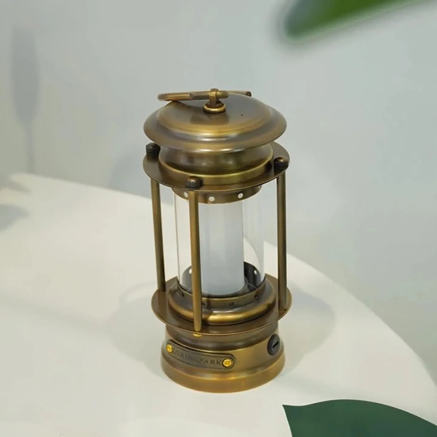 Retro Brass LED Camping Lamp Dimmable Rechargeable Handheld Lamp Long Lasting Portable Ambient Light Indoor Outdoor Use