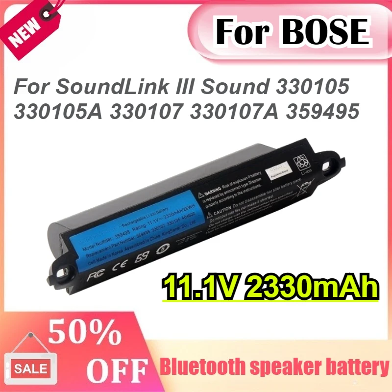 

11.1V 2330mAh For BOSE SoundLink III Sound 330105 330105A 330107 330107A 359495 359498 SoundLink 3 Bluetooth Speaker Battery