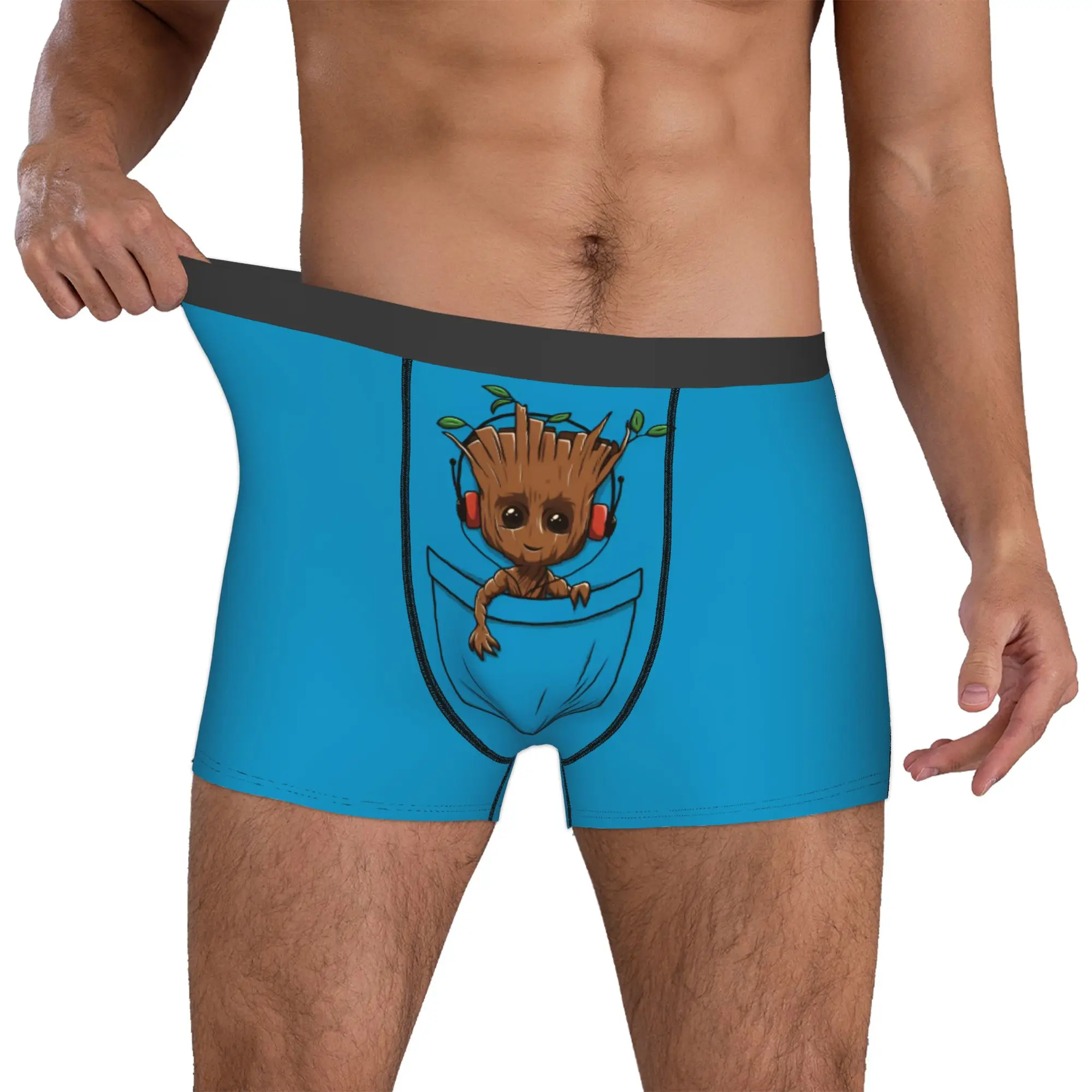 Ropa interior personalizada para hombre Cool G-Groot Comic, calzoncillos tipo bóxer, pantalones cortos elásticos, calzoncillos